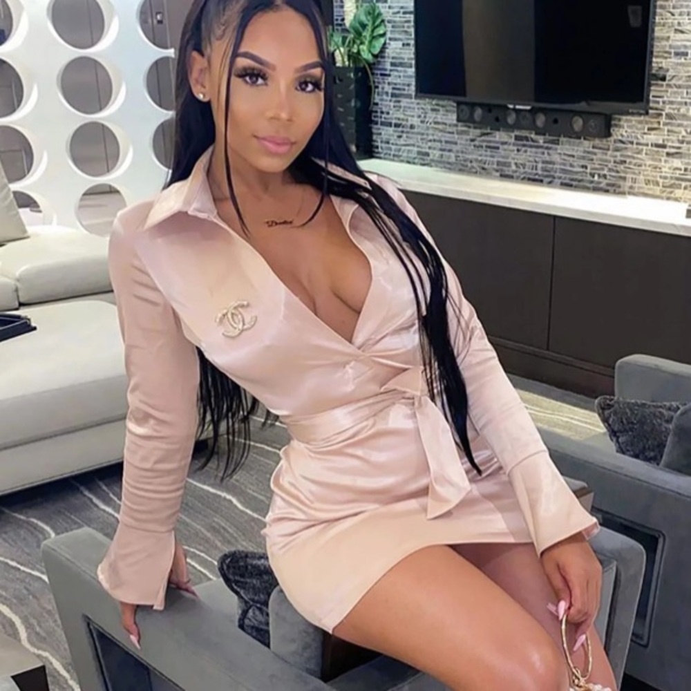 Pink Satin Dress